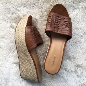 Brown Woven Platform Sandals | 9